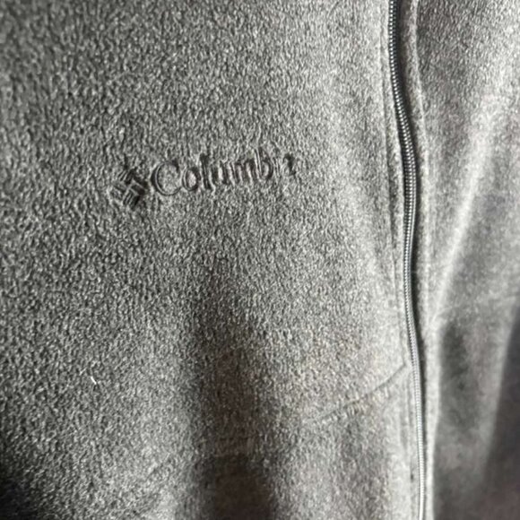 Columbia Mens Full Zip Long Sleeve Fleece Light Jacket Charcoal Grey Size Medium - Picture 6 of 9